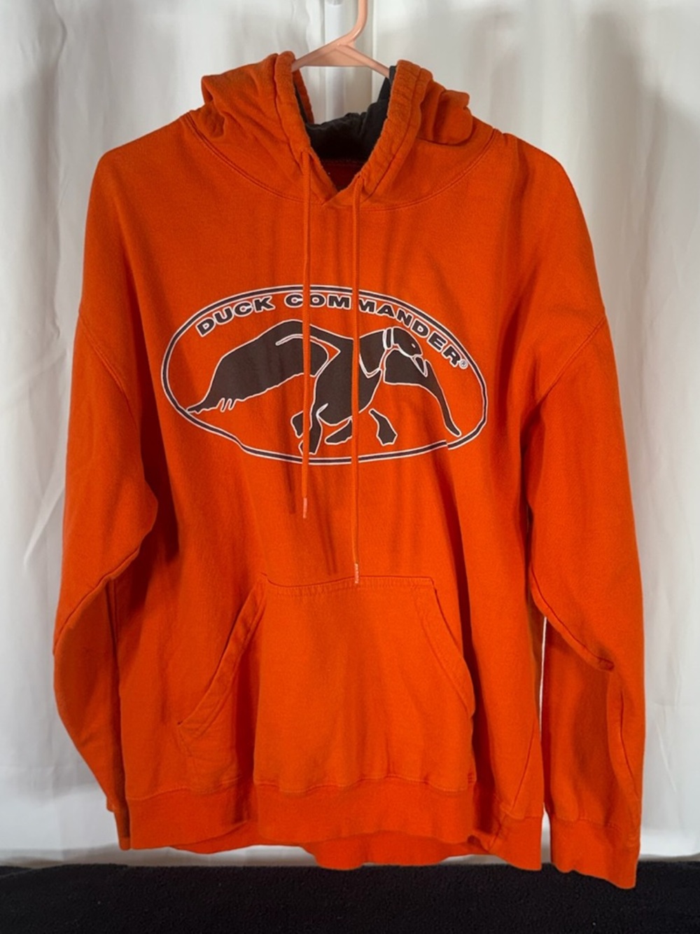 Duck Commander Orange Pullover Hoodie with Logo Graphic D106